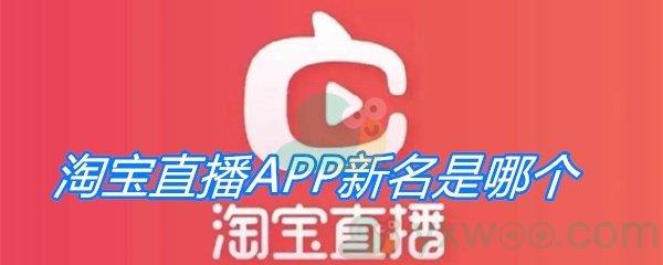 淘宝直播APP新名是哪个