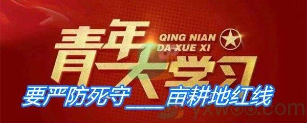 要严防死守____亩耕地红线采取长牙齿的硬措施