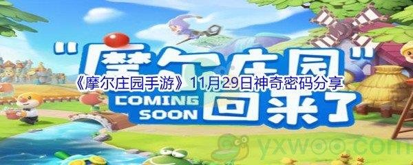 2021摩尔庄园手游11月29日神奇密码分享