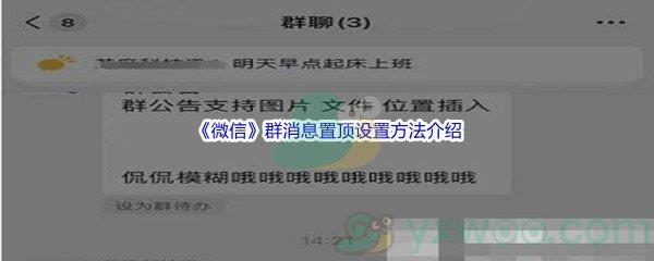 微信群消息置顶设置方法介绍