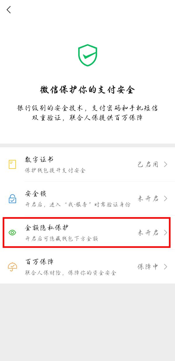 微信怎么隐藏钱包金额