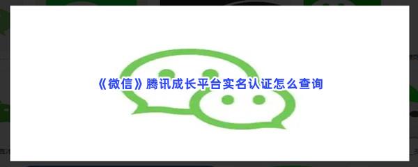 微信腾讯成长平台实名认证怎么查询